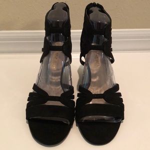 Nine West Black Suede Wedges